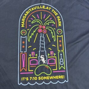 Chicago White Sox Margaritaville At The Park Neon Sign T-Shirt Dark Blue Mens XL